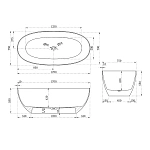 Ванна из полиэфирной смолы Vincea VBT-6T01B 170х75, черная