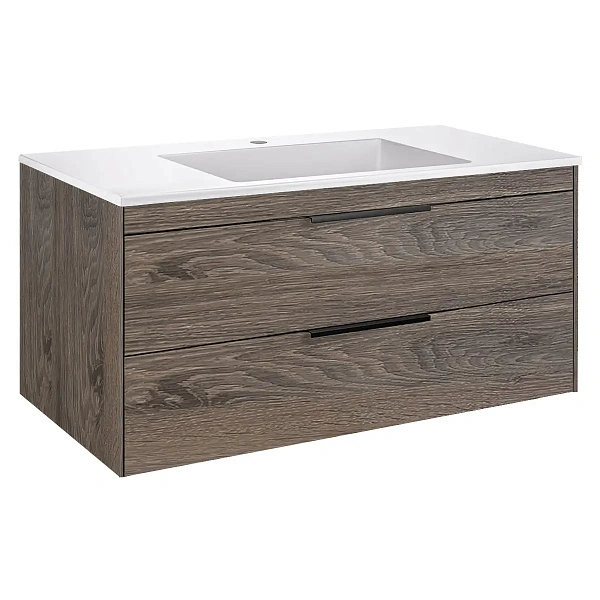 Тумба под раковину Vincea Chiara 2D 1000 подвесная, 2 выкатных ящика soft-close, R.Oak