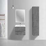 Тумба под керамическую раковину Mia Slim 600 подвесная, 2 выкатных ящика soft close, Beton