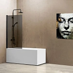 Душевая шторка на ванну Vincea VSB-11800CLB, 800*1400, черный, стекло тонированное
