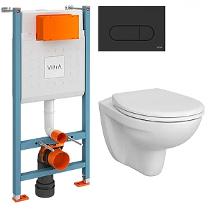 Система инсталляции для унитазов VITRA V-Fix Core 800-1874 с кнопкой смыва + унитаз подвесной VITRA Normus 6855B003-0101
