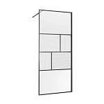 Душевая перегородка Vincea Walk-In VSW-1HC100CFGM, 1000*2000, вороненая сталь, стекло прозрачное/рифленое