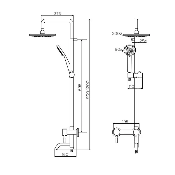 Душевая система Dorff Logic D0703000SS