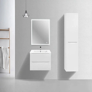 Тумба под керамическую раковину Mia Slim 600 подвесная, 2 выкатных ящика soft close, G.White