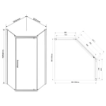Душевой уголок Vincea Stresa VSP-1S900CH, 900*900, хром, стекло шиншилла