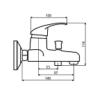 D8010000 Comfort смеситель для ванны, материал полимер, цвет хром