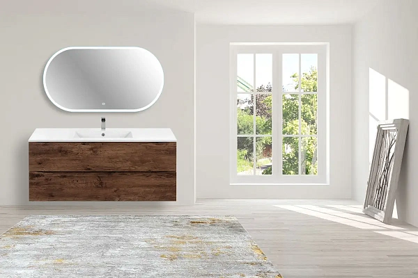 Тумба под керамическую раковину Mia 1200 подвесная, 2 выкатных ящика soft close, R.Wood