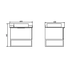 Подвесная тумба с раковиной Comforty Порто 60 дуб дымчатый 00-00011397CF