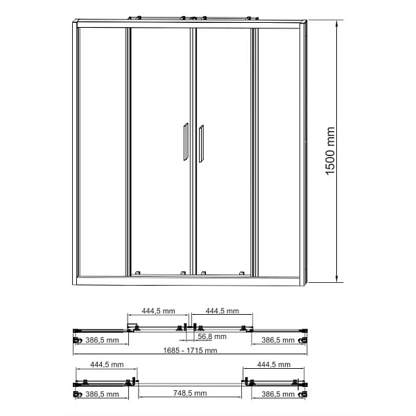 Стеклянная шторка на ванну WasserKRAFT Lippe 170х150 45S02-170
