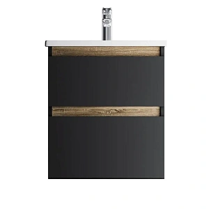 M85AFHX0552BM X-Joy, База под раковину, подвесная, 55 см, 2 ящика, черный матовый