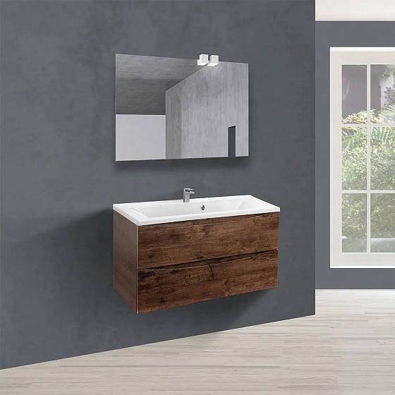 Тумба под раковину Vincea Mia 900 подвесная, 2 выкатных ящика soft close, R.Wood