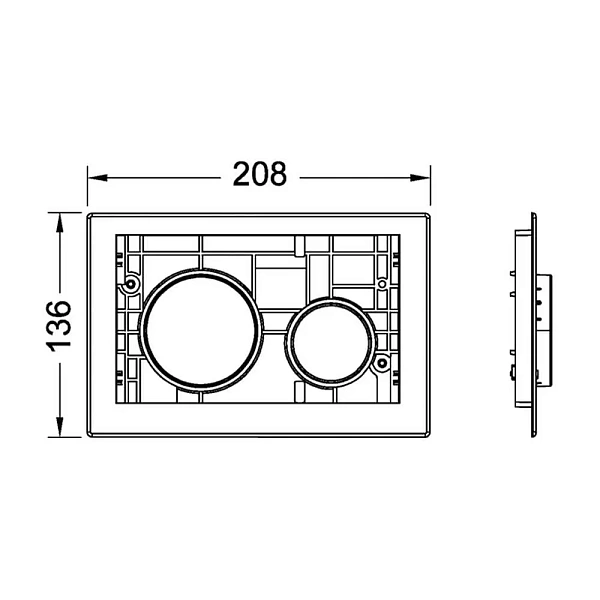 Кнопка смыва Tece TECEloop modular без лицевой панели 9240666 хром