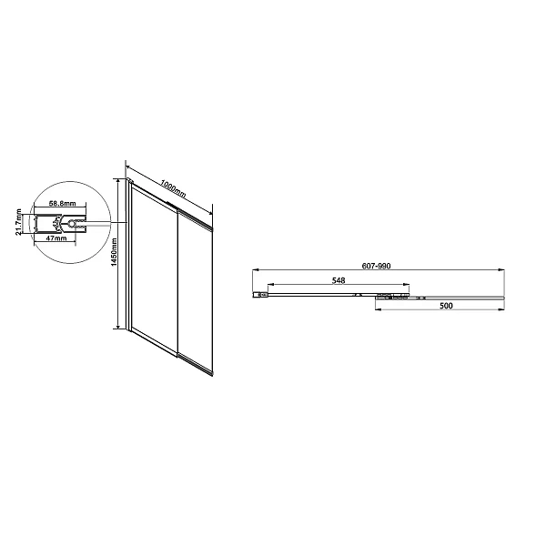 Душевая шторка на ванну Vincea VSB-1E100CG, 1000*1450, хром, стекло тонированное