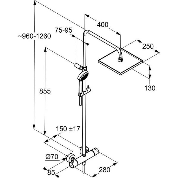 Душевая система с термостатом Kludi Logo Dual Shower System 6809805-00