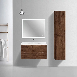 Тумба под керамическую раковину Mia Slim 900 подвесная, 2 выкатных ящика soft close, R.Wood