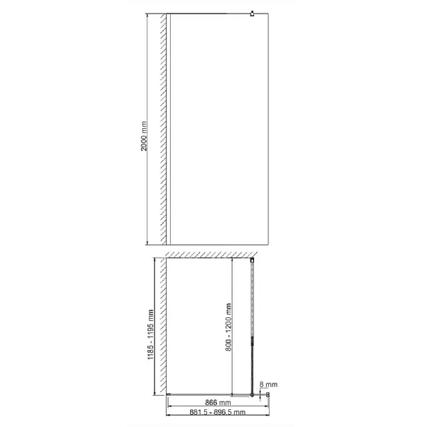 Душевая перегородка WasserKRAFT Abens 90х200 см 20W39