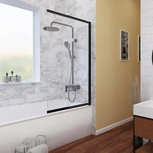 Стеклянная шторка для ванны WasserKRAFT Dill 100х140 см 61S02-100 Wassershutz