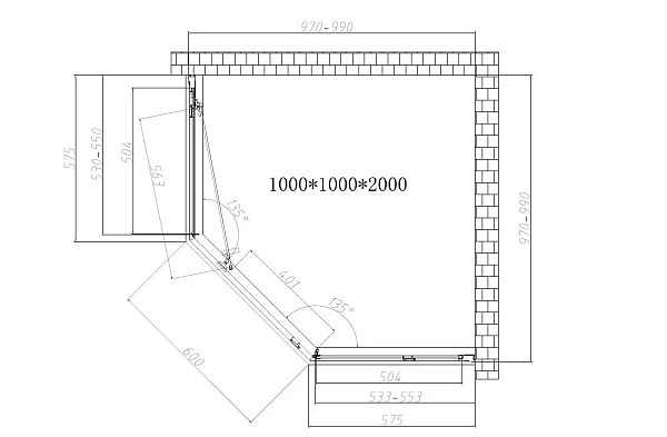 Душевой уголок Vincea Show VSP1-4SH100CL, 1000*1000, хром, стекло прозрачное