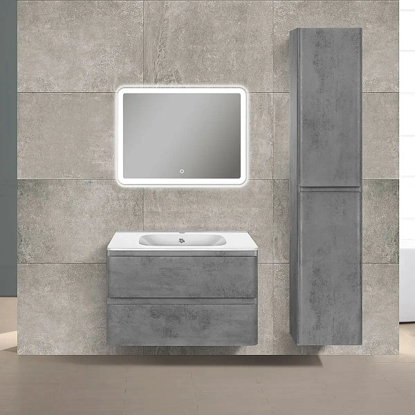 Тумба под раковину Vincea Vico 800 подвесная, 2 выкатных ящика soft close, Beton