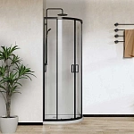 Душевой уголок Vincea City VSQ-5CT900CLB, 900*900, черный матовый, стекло прозрачное