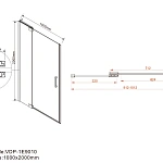 Душевая дверь Vincea Extra VDP-1E9010CLB, 900/1000, черный, стекло прозрачное