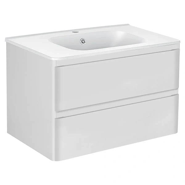 Тумба под раковину Vincea Vico 800 подвесная, 2 выкатных ящика soft close, G.White