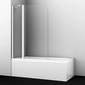 Стеклянная шторка для ванны WasserKRAFT Leine 110х140 см 35P02-110WHITE Fixed