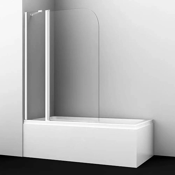 Стеклянная шторка для ванны WasserKRAFT Leine 110х140 см 35P02-110WHITE Fixed