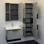 Подвесная тумба с раковиной Comforty Франкфурт 60 бетон светлый 00-00004332CF