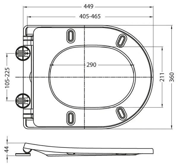 Сиденье быстросъемное, дюропласт, с микролифтом BelBagno BB2031SC