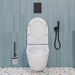 Инсталляция Grohe Rapid SL, кнопка вороненная сталь с подвесным унитазом Santerika SAN.UNT.04, смыв "Торнадо", сиденье микролифт