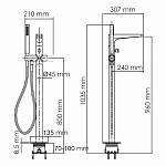 Напольный смеситель для ванны WasserKRAFT Sauer 7121