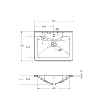 Раковина из литьевого мрамора BelBagno BB600/455-LV-MR-ALR, 60 см