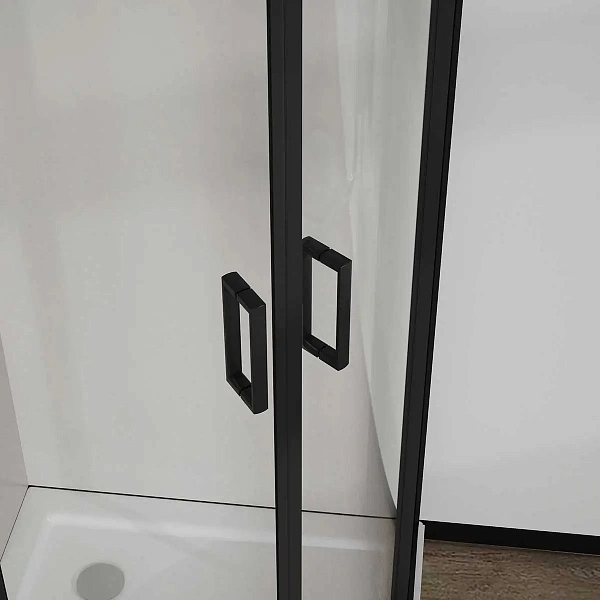Душевой уголок Vincea City VSQ-5CT900CLB, 900*900, черный матовый, стекло прозрачное