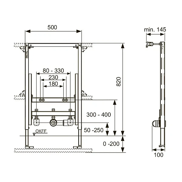 Инсталляция для биде Tece TECEprofil 9330005