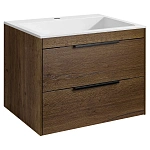 Тумба под раковину Vincea Chiara 2D 600 подвесная, 2 выкатных ящика soft-close, T.Oak