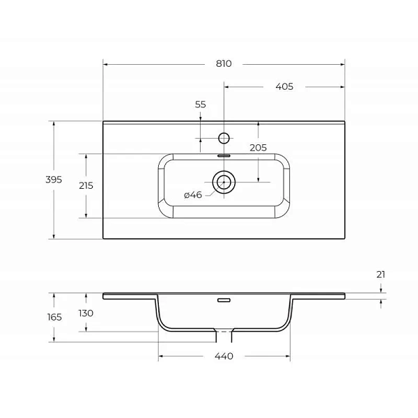 Керамическая раковина BelBagno BB800/390ETL, 81 см