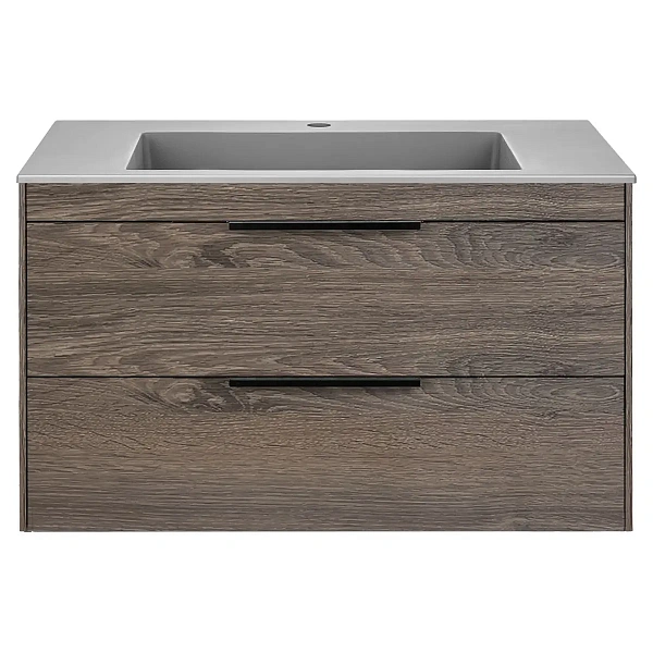 Тумба под раковину Vincea Chiara 2D 800 подвесная, 2 выкатных ящика soft-close, R.Oak