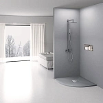 Поддон для душа из искусственного камня Vincea VST-4SQ9090G, 900*900*25, серый