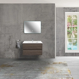 Тумба под раковину Vincea Gio 800 подвесная, 2 выкатных ящика soft-close, R.Oak