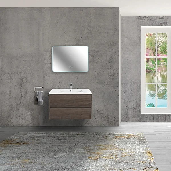 Тумба под раковину Vincea Gio 800 подвесная, 2 выкатных ящика soft-close, R.Oak