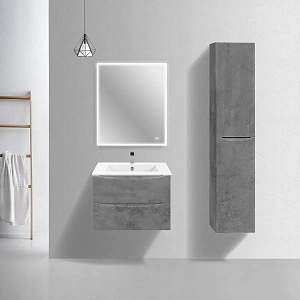 Тумба под керамическую раковину Mia Slim 700 подвесная, 2 выкатных ящика soft close, Beton