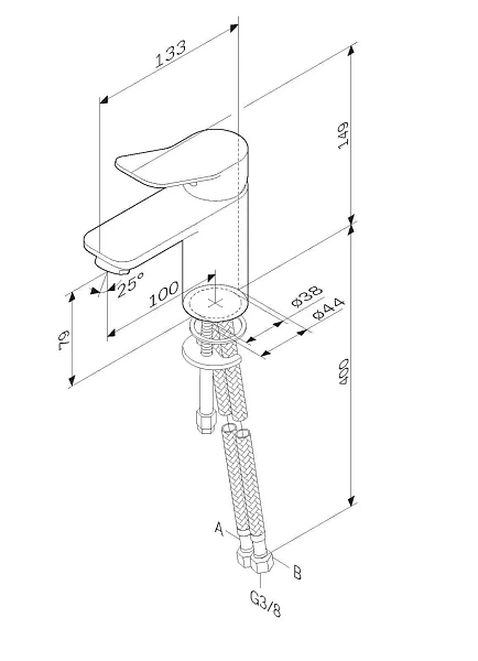 F85A02122 X-Joy, смеситель для умывальника, черный, шт.