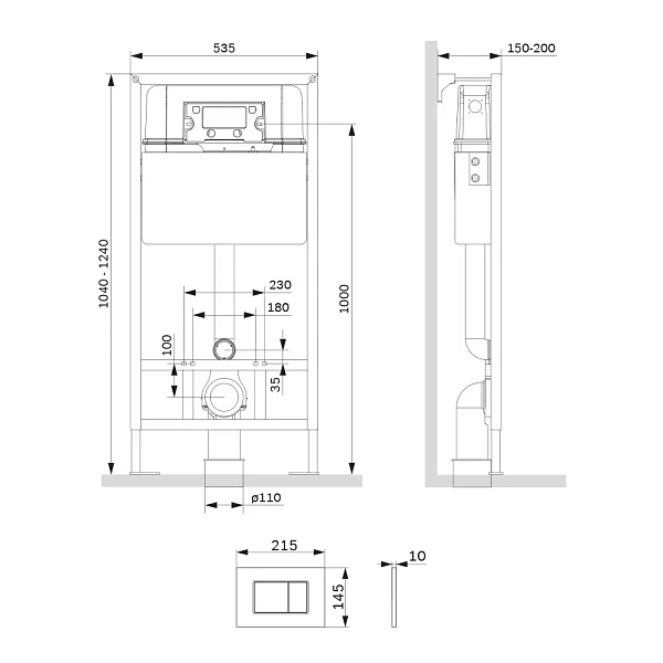 Инсталляция для унитазов AM.PM ProC I012707.0201 с клавишей смыва