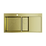 Omoikiri Akisame 100-2-LG-L нерж.сталь/светлое золото