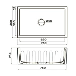 Omoikiri Mikura 76-WH Natceramic/белый