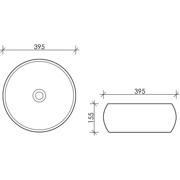 Накладная раковина Ceramica Nova Element CN6001, 39.5 см