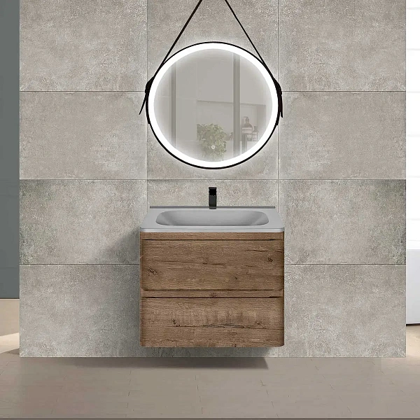 Тумба под раковину Vincea Vico 600 подвесная, 2 выкатных ящика soft close, V.Oak