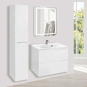 Тумба под раковину Vincea Mia 650 подвесная, 2 выкатных ящика soft close, G.White