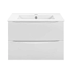 Тумба под керамическую раковину Mia Slim 600 подвесная, 2 выкатных ящика soft close, G.White